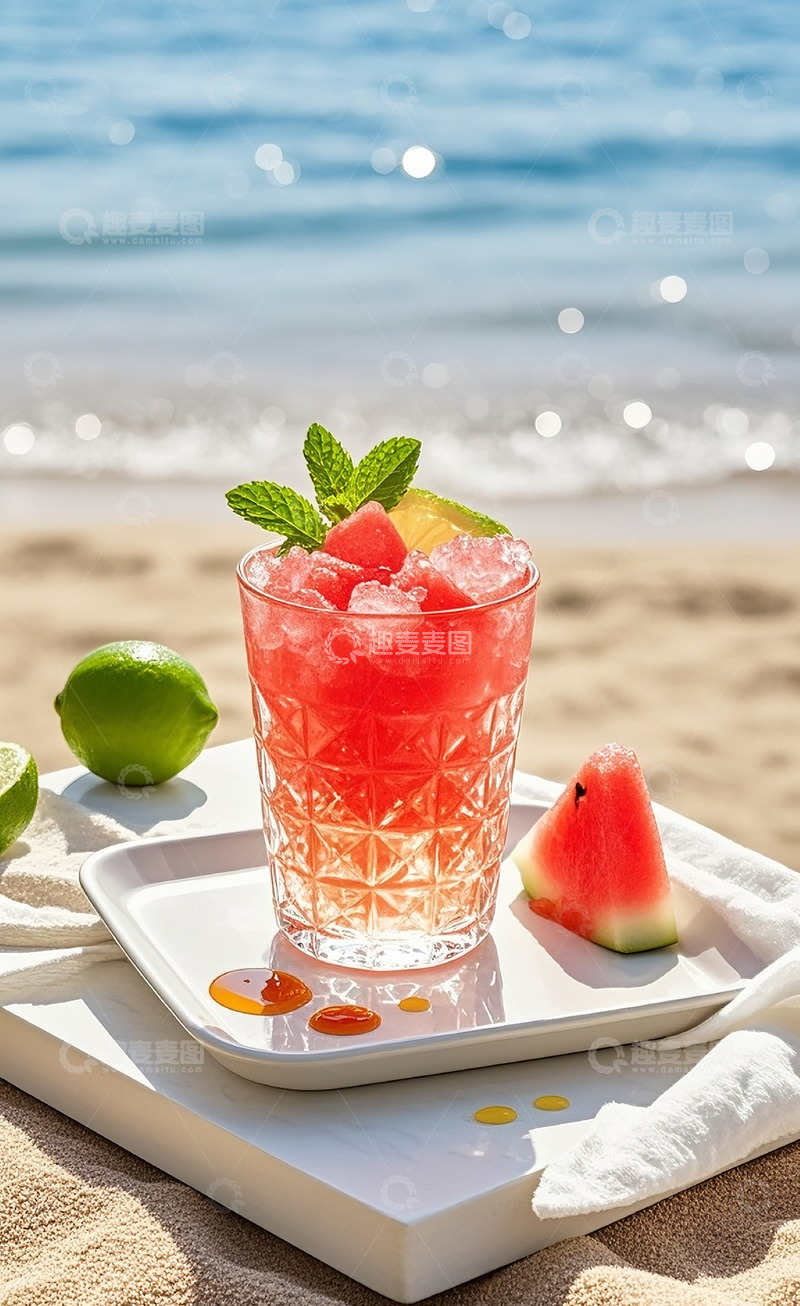 高清大图下载【趣麦麦图】夏日西瓜饮品1