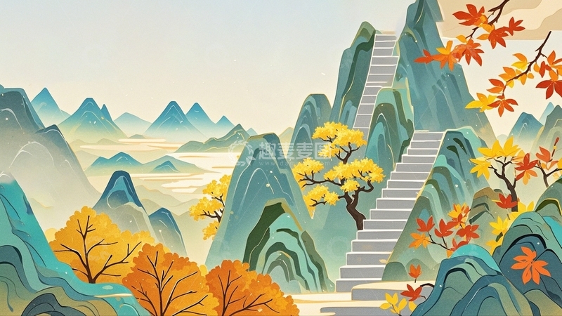 高清大图下载【趣麦麦图】秋天登高重阳节3