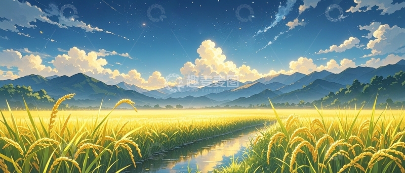 高清大图下载【趣麦麦图】稻田田园风景2