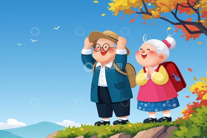 高清大图下载【趣麦麦图】重阳节人物素材7