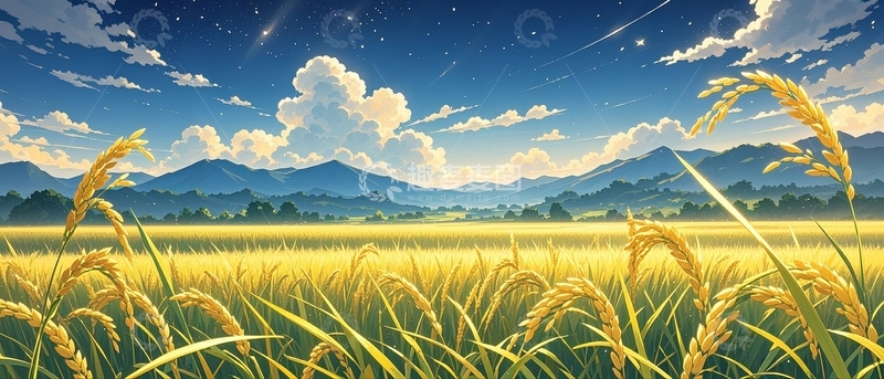 高清大图下载【趣麦麦图】稻田田园风景1