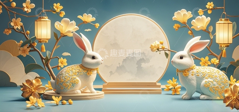 高清大图下载【趣麦麦图】中秋节节日背景19