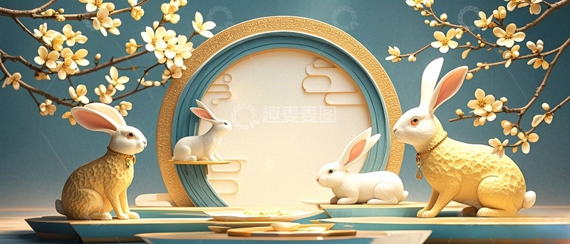 高清大图下载【趣麦麦图】中秋节节日背景3