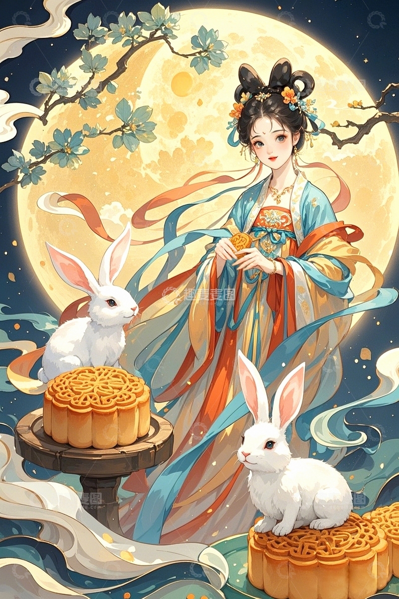高清大图下载【趣麦麦图】中秋节嫦娥3