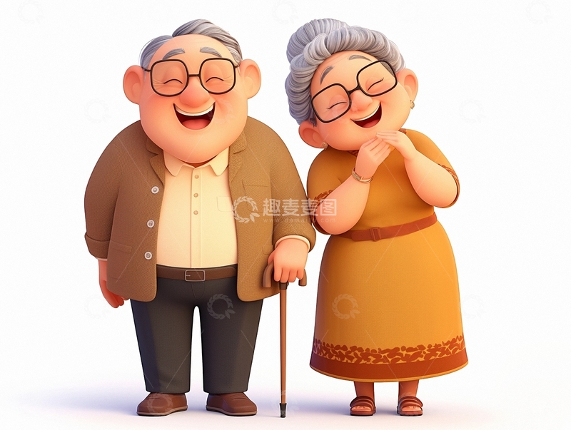 高清大图下载【趣麦麦图】重阳节人物老年夫妇21