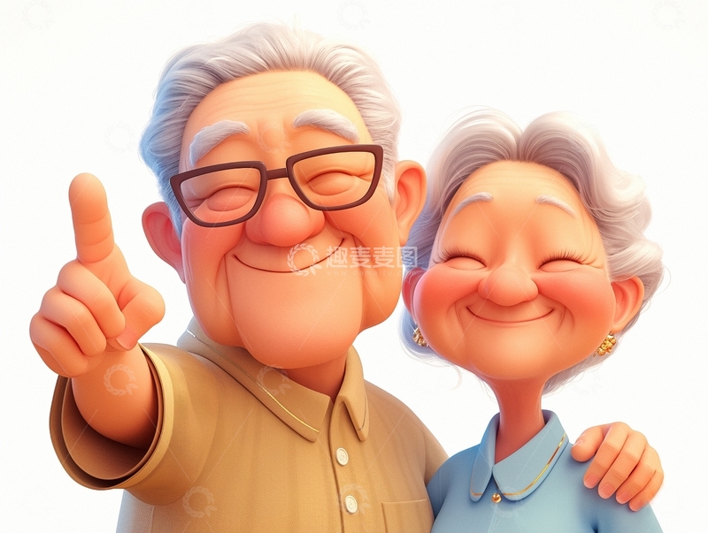 高清大图下载【趣麦麦图】重阳节人物老年夫妇19