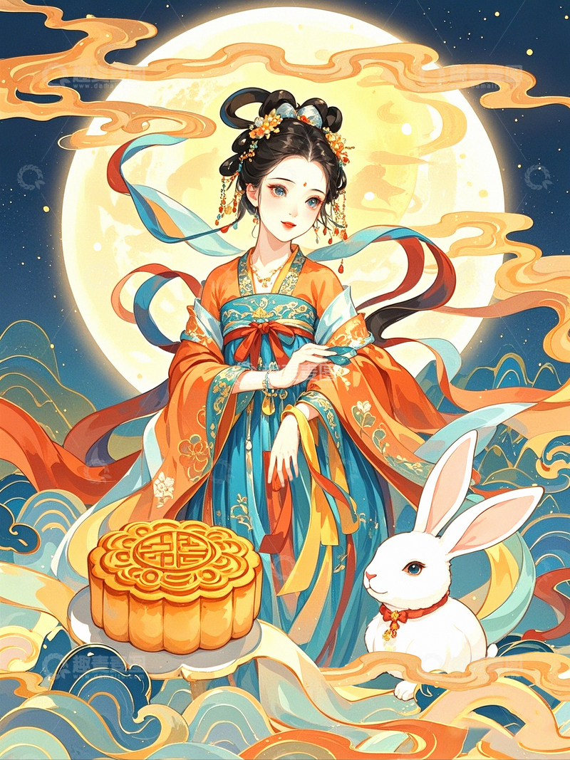 高清大图下载【趣麦麦图】中秋节嫦娥2