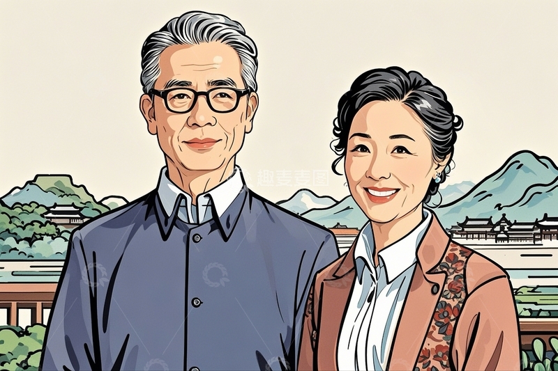 高清大图下载【趣麦麦图】重阳节人物素材1