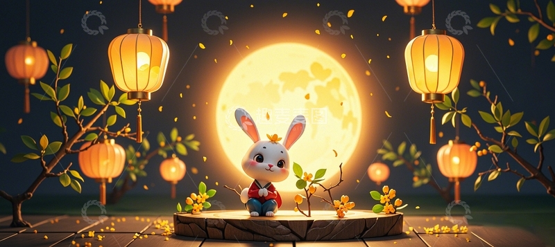 高清大图下载【趣麦麦图】中秋节节日背景10