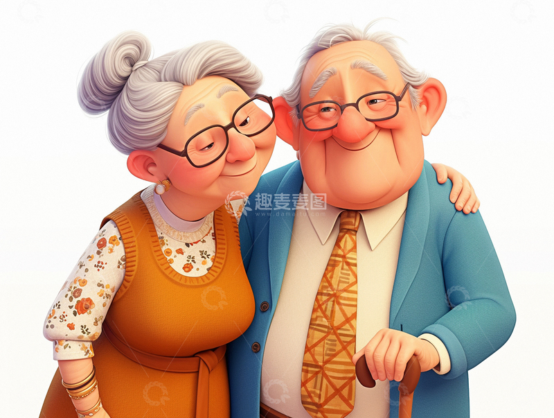 高清大图下载【趣麦麦图】重阳节人物老年夫妇18