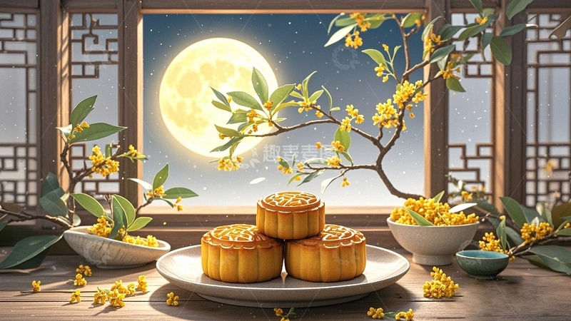 高清大图下载【趣麦麦图】中秋节节日背景4