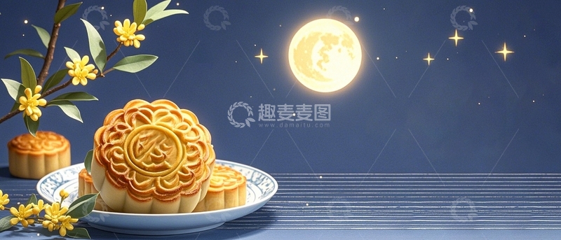 高清大图下载【趣麦麦图】中秋节节日背景50