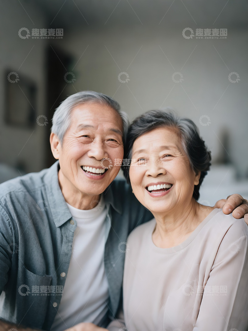 高清大图下载【趣麦麦图】牙科广告人物设计老人夫妻欢乐大笑4