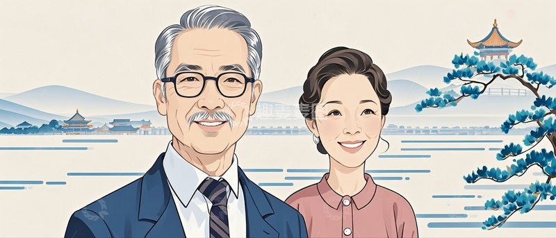 高清大图下载【趣麦麦图】重阳节人物