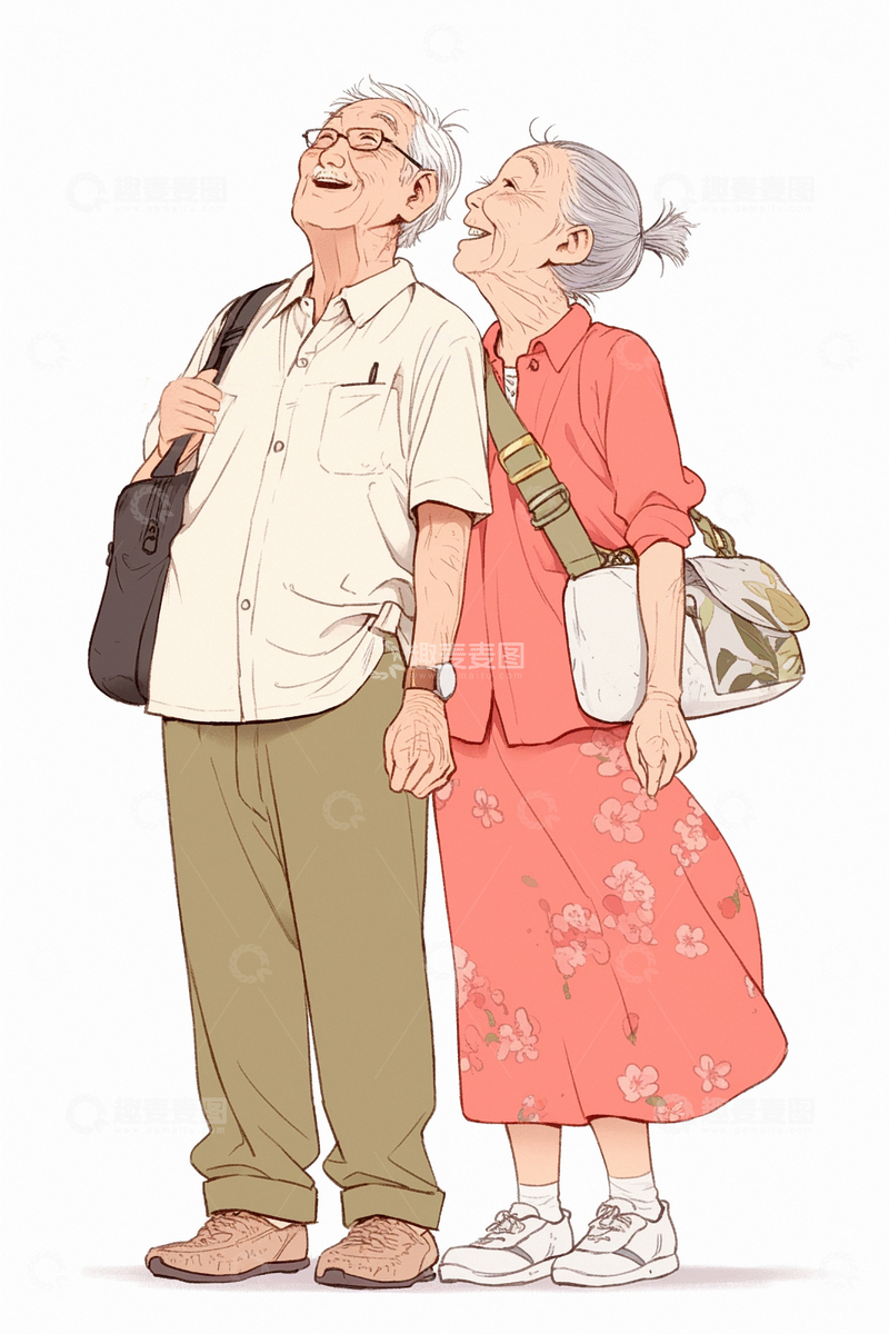 高清大图下载【趣麦麦图】重阳节人物老年夫妇17