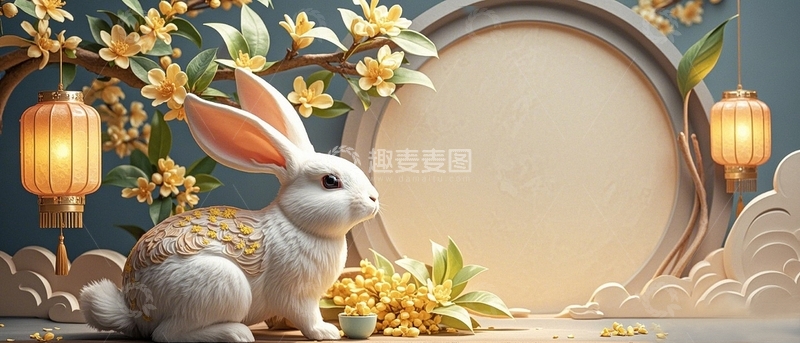 高清大图下载【趣麦麦图】中秋节节日背景23