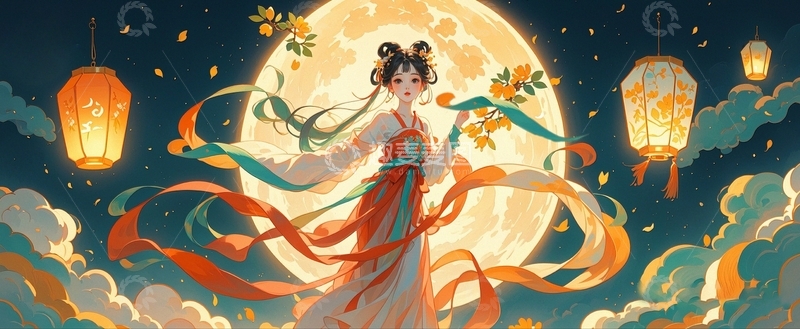 高清大图下载【趣麦麦图】中秋节节日背景6