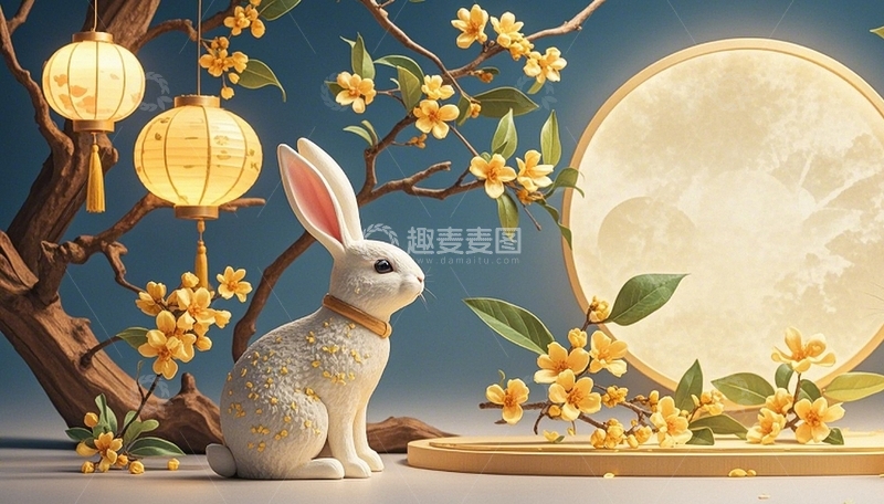 高清大图下载【趣麦麦图】中秋节节日背景14