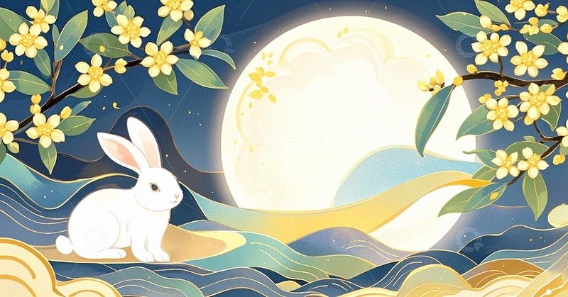 高清大图下载【趣麦麦图】中秋节节日背景44