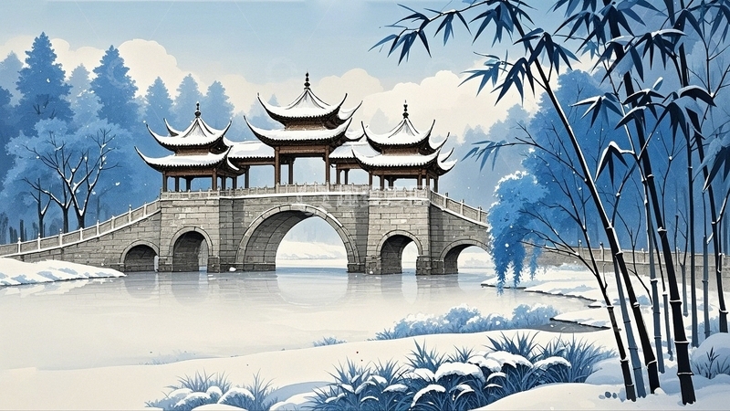 高清大图下载【趣麦麦图】冬天大雪唯美背景11