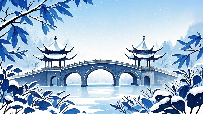 高清大图下载【趣麦麦图】冬天大雪唯美背景7