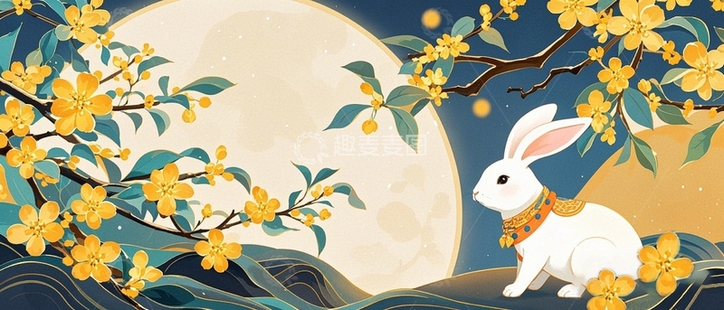 高清大图下载【趣麦麦图】中秋节节日背景25