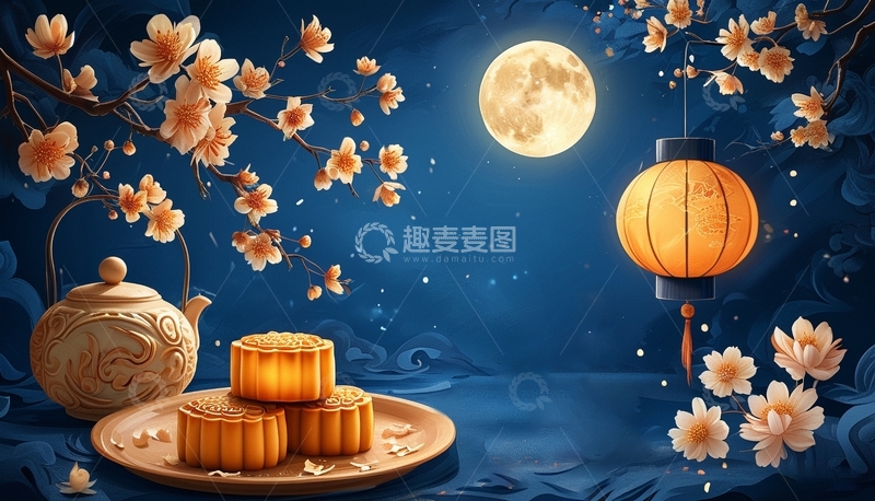 高清大图下载【趣麦麦图】中秋节节日背景31
