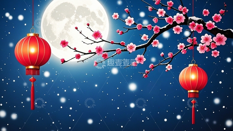 高清大图下载【趣麦麦图】新年节日背景8