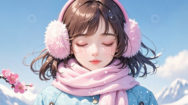 高清大图下载【趣麦麦图】冬季温柔女孩1