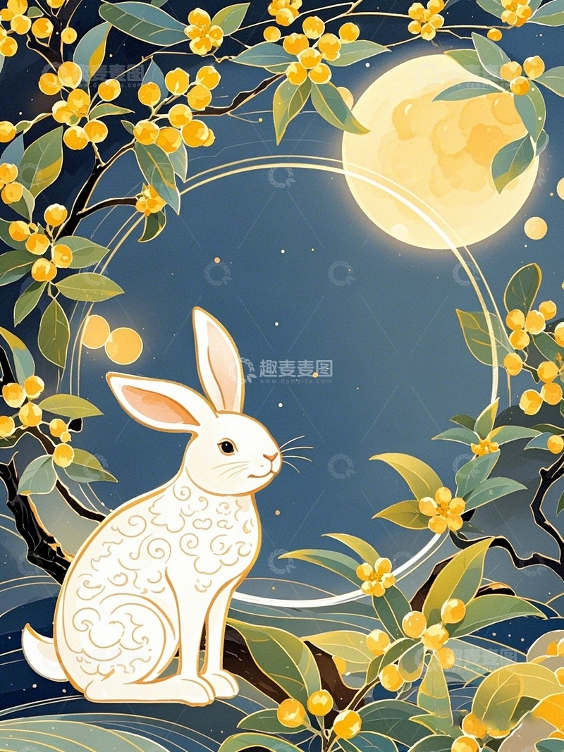 高清大图下载【趣麦麦图】中秋节节日背景32