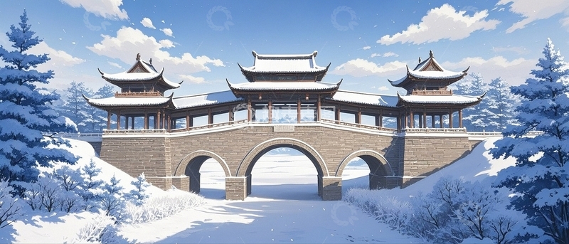 高清大图下载【趣麦麦图】冬天大雪唯美背景6