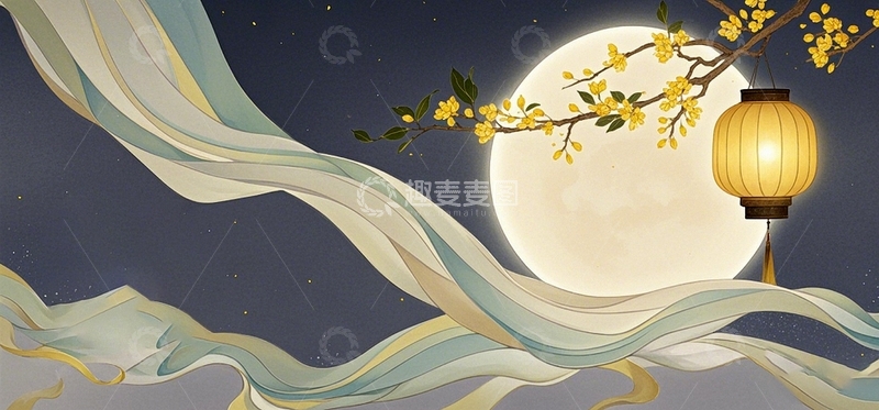 高清大图下载【趣麦麦图】中秋节节日背景29