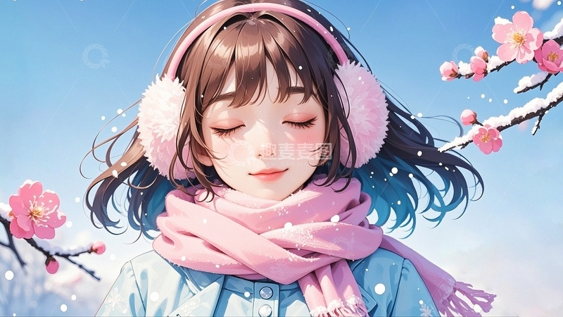 高清大图下载【趣麦麦图】冬季温柔女孩3
