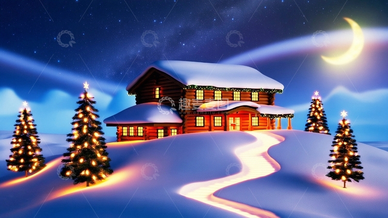 高清大图下载【趣麦麦图】冬天大雪唯美背景2