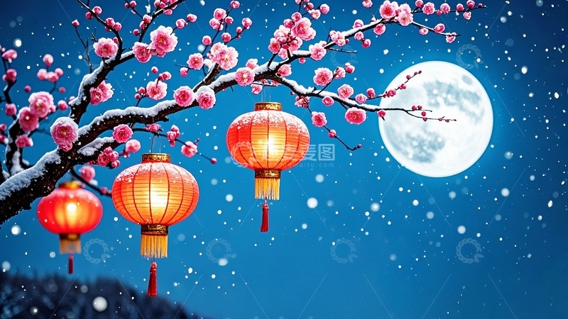 高清大图下载【趣麦麦图】新年节日背景7