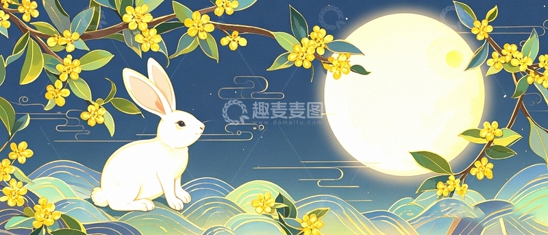 高清大图下载【趣麦麦图】中秋节节日背景28