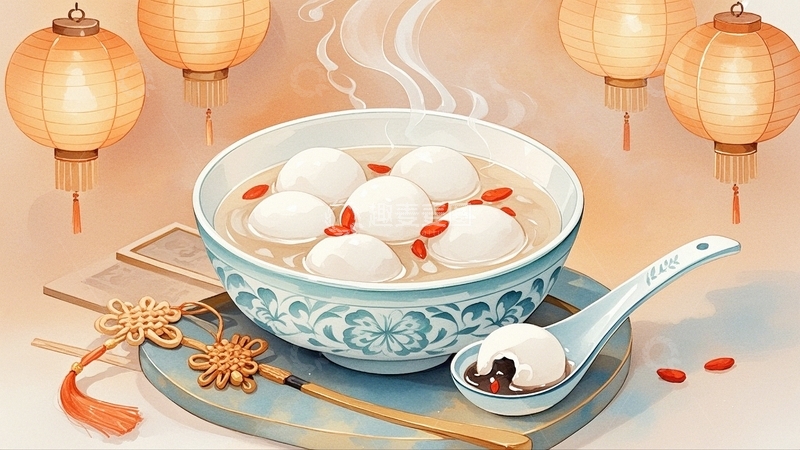 高清大图下载【趣麦麦图】元宵节汤圆5