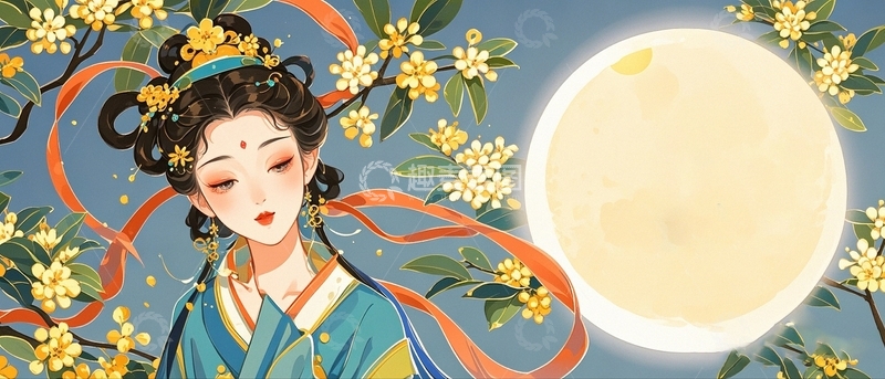 高清大图下载【趣麦麦图】中秋节嫦娥素材1