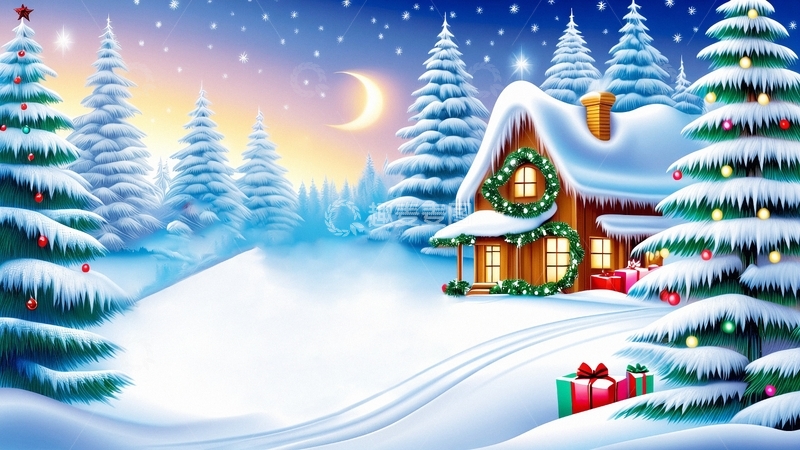 高清大图下载【趣麦麦图】冬季大雪背景9
