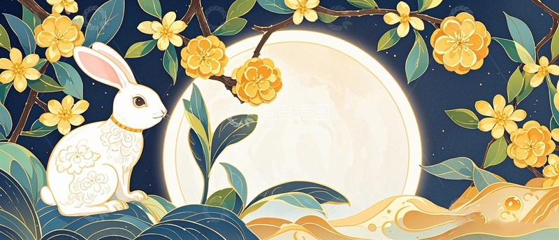 高清大图下载【趣麦麦图】中秋节节日背景35
