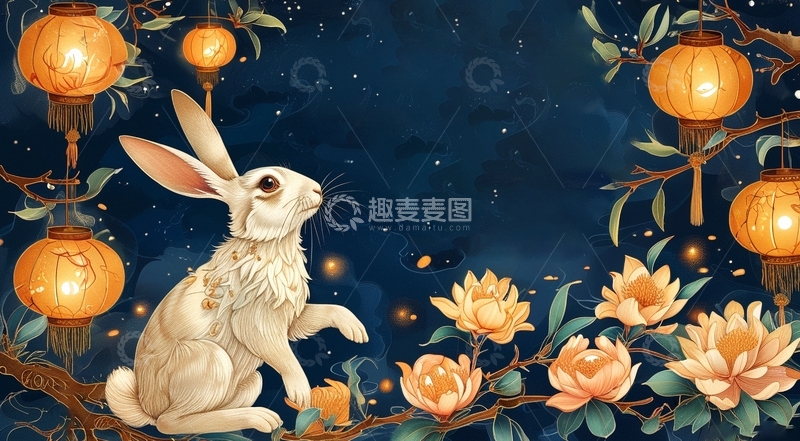 高清大图下载【趣麦麦图】中秋节节日背景38