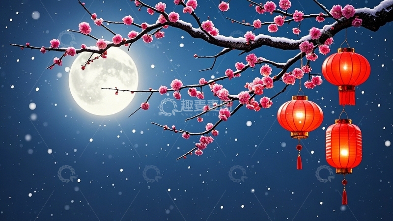 高清大图下载【趣麦麦图】新年节日背景1