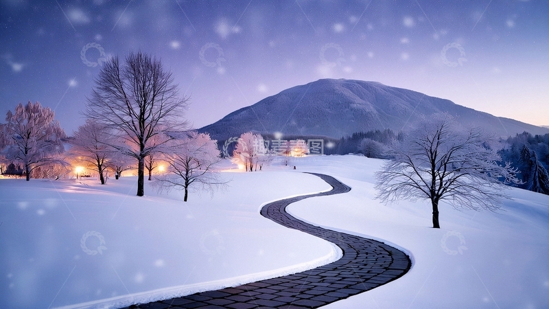 高清大图下载【趣麦麦图】冬季大雪背景7