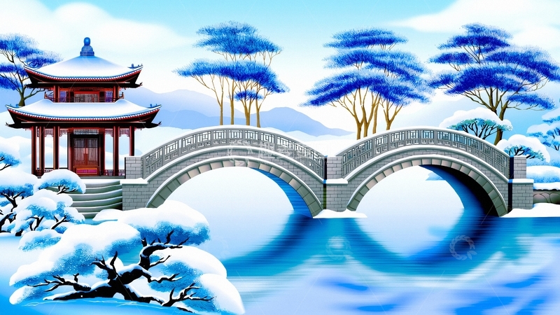 高清大图下载【趣麦麦图】冬天大雪唯美背景4