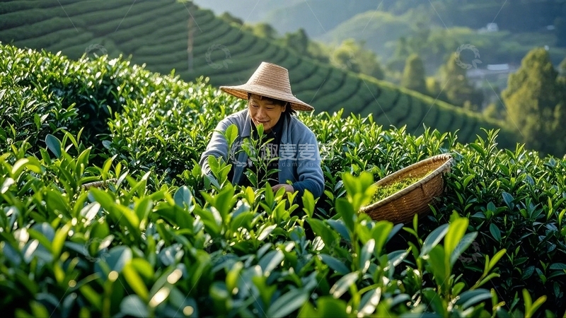 高清大图下载【趣麦麦图】春茶绿茶茶叶2