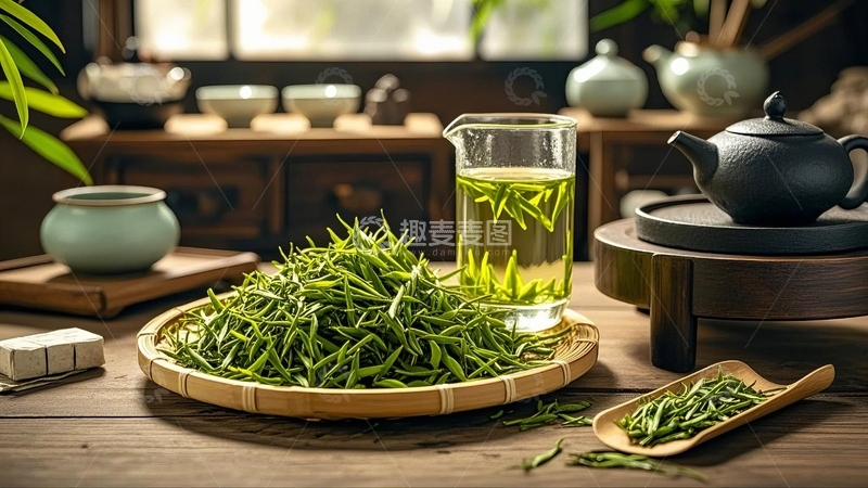 高清大图下载【趣麦麦图】春茶绿茶茶叶9
