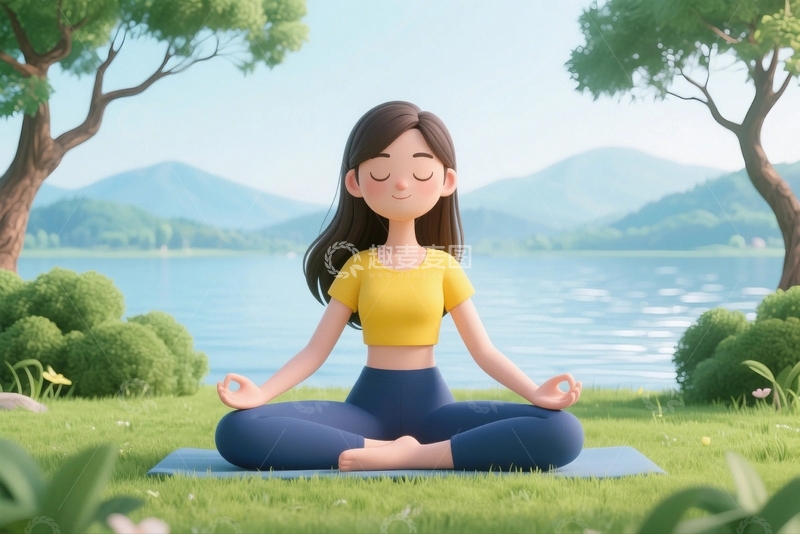 高清大图下载【趣麦麦图】健身瑜伽锻炼人物插画1