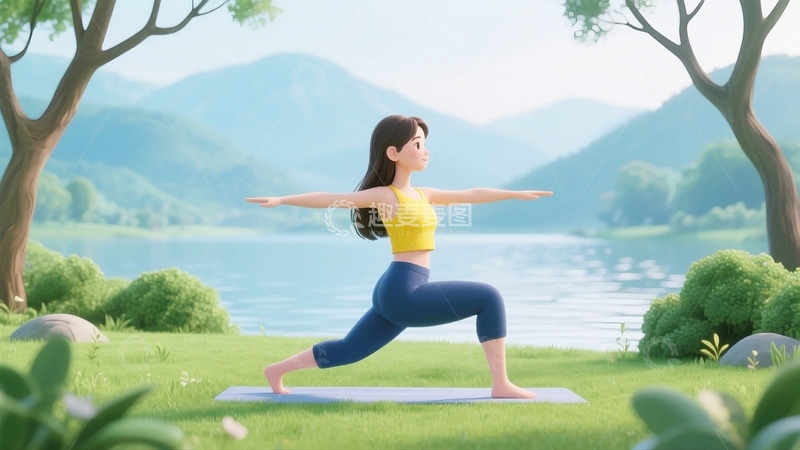 高清大图下载【趣麦麦图】健身瑜伽锻炼人物插画