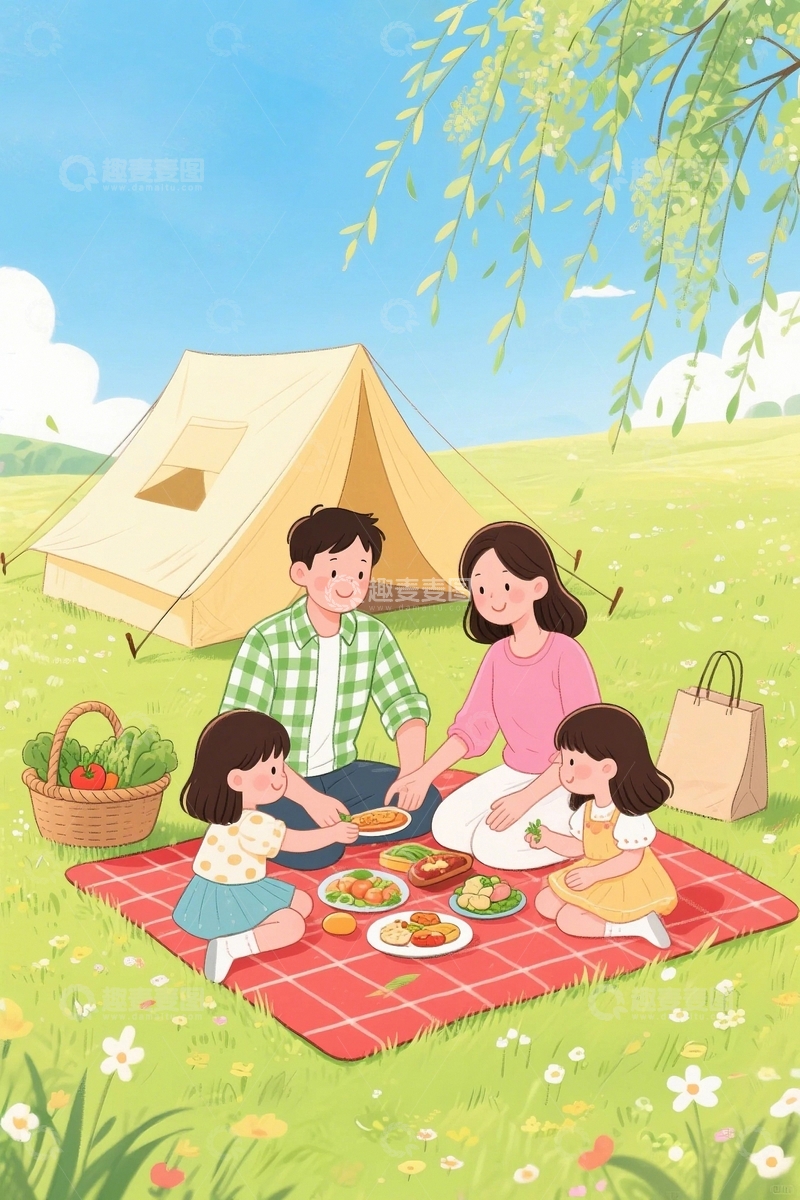 高清大图下载【趣麦麦图】踏青假期旅行人物2