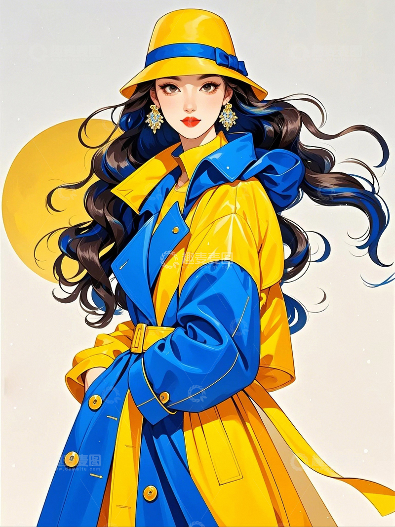 高清大图下载【趣麦麦图】国潮插画艺术插画人物16